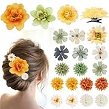 🌸Fleurs réalistes – Fabriquées en tissu mousseline doux, ces fleurs en 3D sont légères, ne déforment pas les cheveux et ne se décolorent pas facilement. Tiennent bien sur les chignons, demi-queues ou cheveux lâchés pour un look élégant.