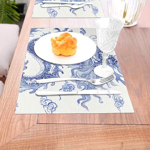 Set de table antidérapant PVC napperon lavable résistant chaleur pour cuisine - 6