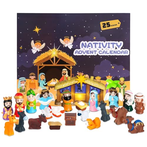 Beleuchtet Adventskalender Krippe Kinder 25 Tag Adventskalender...