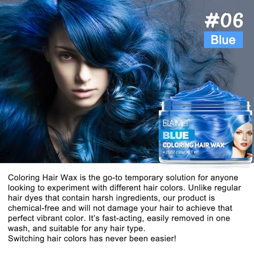Cera para Cabello Color Temporal Azul 120g miniatura 2