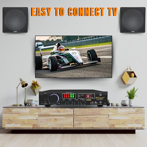 Image of Target TT-BK-AMP-829 Hi Fi Stereo Amplifier with 150 Watts RMS Featuring USB,AUX,MIC, AV 2RC-Built in Bluetooth, Easy TV Connect with 4440 Double IC