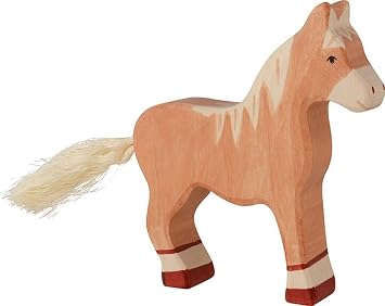 Holztiger Standing Horse Wooden Figure Light Brown