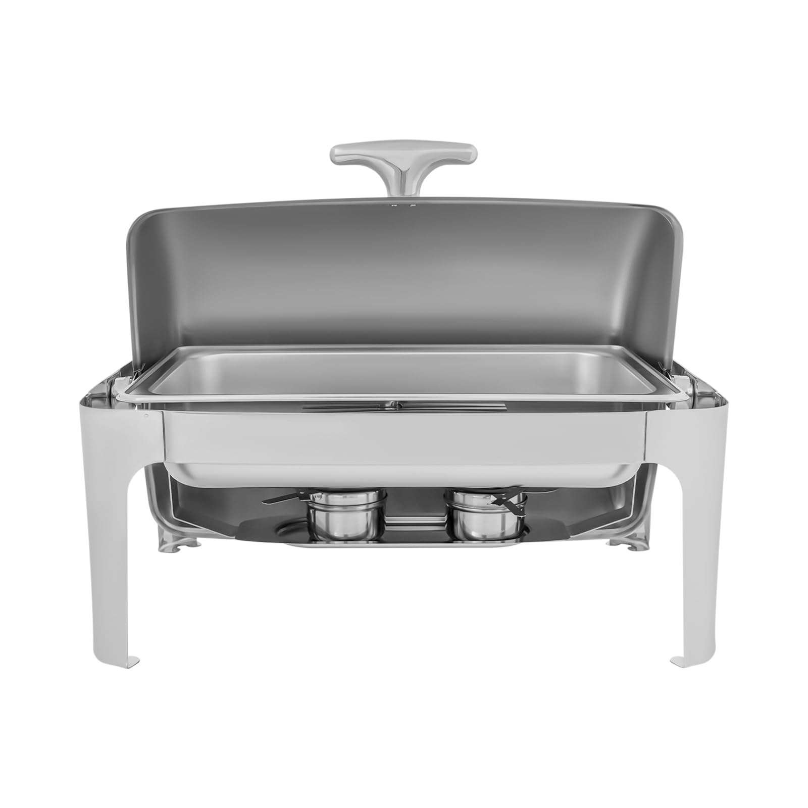 Chafing Dish, contenitore in acciaio inox, 9 litri per bacino, contenitore per alimenti, scaldavivande con rolltop, contenitore di calore, chafing dishes per catering buffet e feste