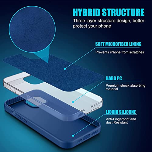 Image of MIDOS Back Cover Compatible with iPhone 14 Plus Case Liquid Silicone Full Protection Shock Proof Back Cover for iPhone 14 Plus (2022) 6.7 inch (Blue)