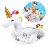 flotador bebe unicornio ❤ Materiales de protección del medio ambiente: hecho de material de vinilo suave, duradero y duradero, sin sabor, colección no tóxica, extremadamente duradero y conveniente