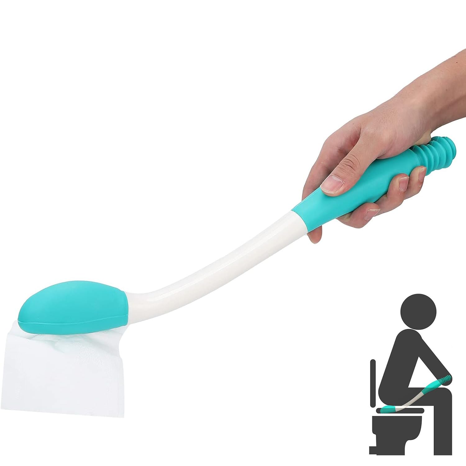 Herramientas para el Inodoro Bottom Wiper,Bottom Wiper,Ayuda para Discapacitados,Self Wipe Aid Helper,Ayuda para El Inodoro Herramientas,Ayudas de Inodoro Autoasistido para Limpiar,Limpieza baño