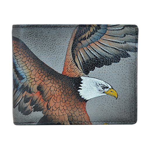Preisvergleich Produktbild Anuschka Hand Painted Leather RFID Blocking Two-Fold Wallet / American Eagle