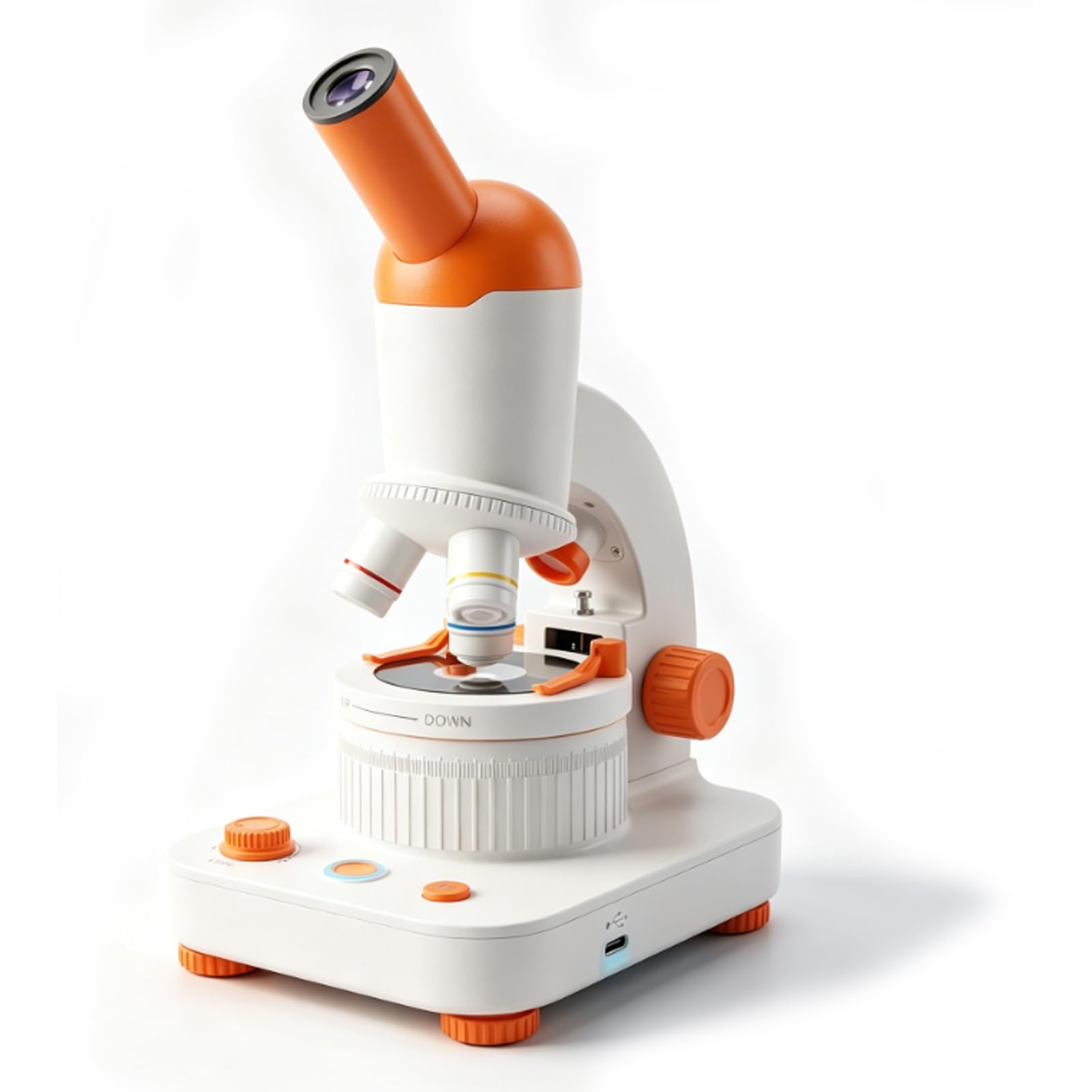 VBESTLIFE Microscopio para Niños, Aumento de 40-400X con 12 Diapositivas Preparadas y Luces LED Duales, para Estudiantes Principiantes, Laboratorio de Educación en el Hogar