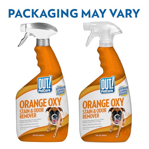 Image of OUT! PetCare Complete Oxy Stain Remover, Dog Stain Carpet Cleaner, 32oz | Upholstery Cleaner, Odor Eliminator, Stain Remover Spray, Pet Carpet Cleaner, Dog Urine Remover, Spot Cleaner, Floor Cleaner