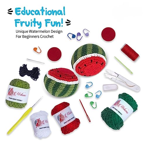 Mshono Crochet Kit For Beginners Adults - Watermelon Crochet Beginners Kit With Additional Accessories - Crochet Kits For Beginners Adults & Kids Includes Step-By-Step Video Instructions #TOP1