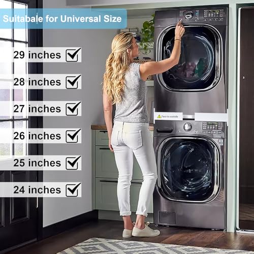 Image of Kiss Core 29 inch Washer Dryer Stacking Kit, Universal Stacking Kit for Washer and Dryer, Adjustable 29 inch /28 inch /27 inch /26 inch /25 inch /24 inch Washer and Dryer Stacking Kit with Ratchet Strap