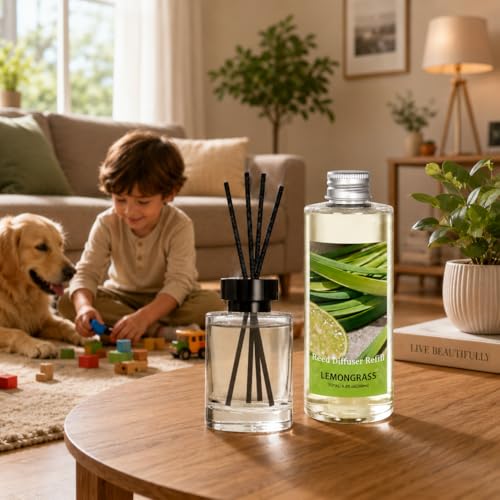 Image of STRN Lemongrass Reed Diffuser Oil Refill, Diffuser Refills with Stick 200ML