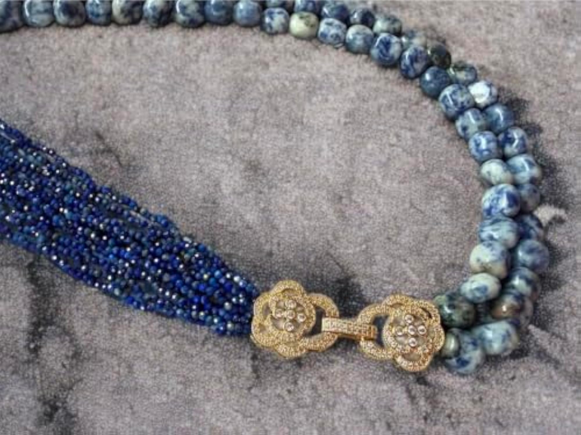 Women's Lapis Lazuli Double Strand Necklace