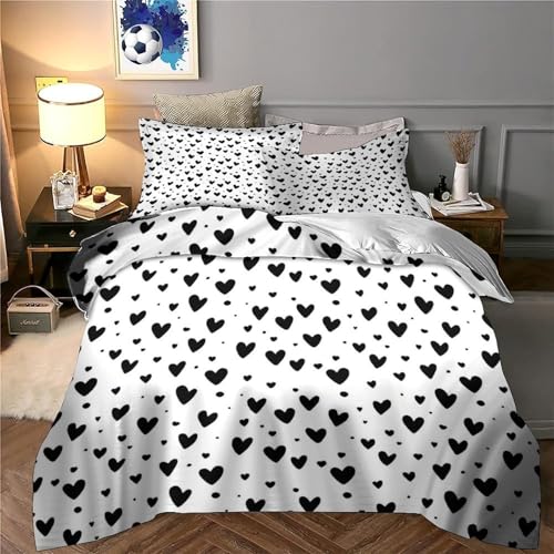 Housse de couette cœur 3D hypoallergénique et douce avec fermeture éclair - 6