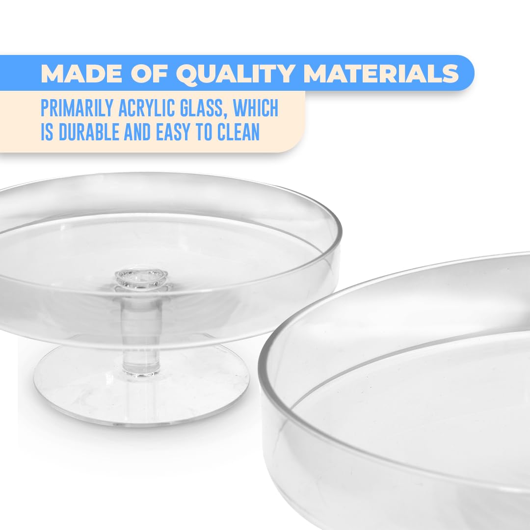 Soporte acrílico multifuncional para tartas, plato cubierto elegante de Panera de Vidrio Cristal, 8 x