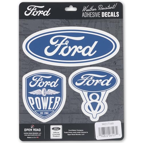 Ford Logo Adhesive Vinyl Decals - Set of Ford Stickers for Car, Window, Water Bottle or Laptop