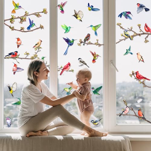 Adhesivos para ventana de pájaros primavera-verano 9 hojas miniatura 4