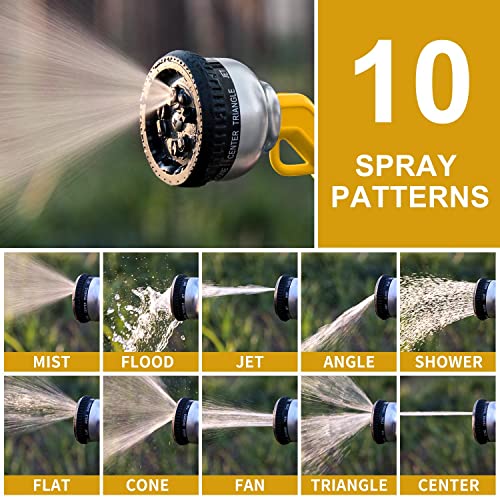 Hongmai Watering Wand,10 Spray Patterns Water Wand,16 Inches Hose Wand With Flow Control For Watering Porch Plants,Garden Yard (Yellow) #TOP2