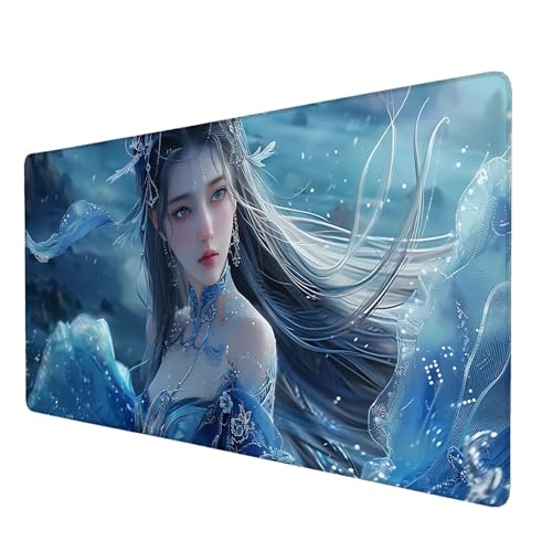 Mauspad Frau, Mauspad XXL 900x400 mm, Großes Schreibtischunterlage mit Karikatur Motiv, Gaming Mousepad mit Einer Speziellen Oberfläche Verbessert Geschwindigkeit und Präzision, für Spiel, Zuhause C-1