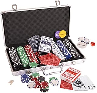 Silly Goose Poker Chip Set, Poker Chips (300/11.5 gr), Color Dice (5), Playing