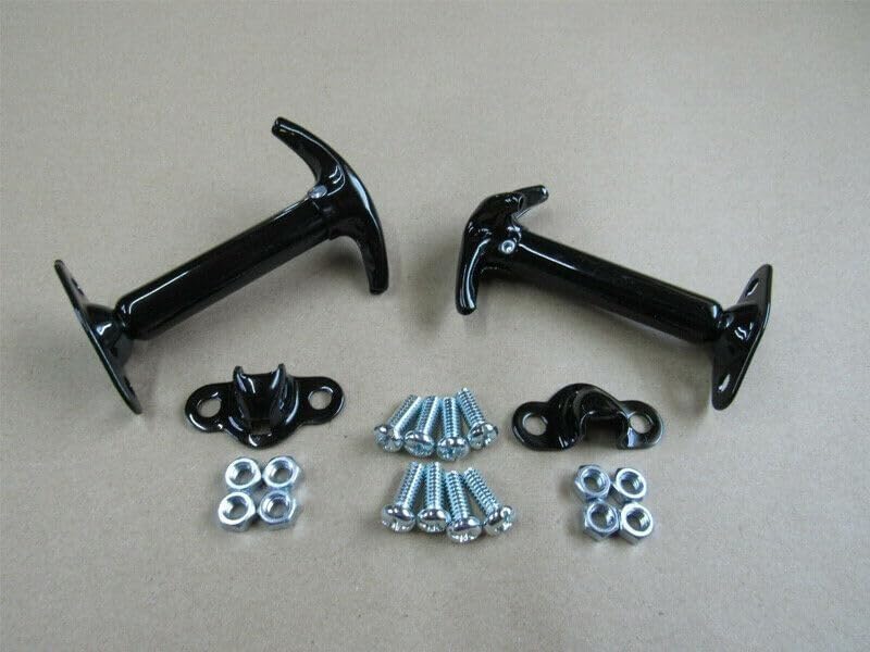 Hood Latch Catch Pair – Fits CJ, CJ5, CJ7, YJ Wrangler (1942–1995) | Compatible with OEM 488601 | Durable Silver Metal Latch Set for Driver & Passenger Side