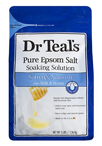 Dr Teal's Pure Epsom Salt Bath Variety Gift Set (4 Pack, 3Lbs Ea.) - Relax & Relief With Eucalyptus & Spearmint, Soften & Nourish With Milk & Honey - Essential Oils Calm The Mind & Senses #TOP2