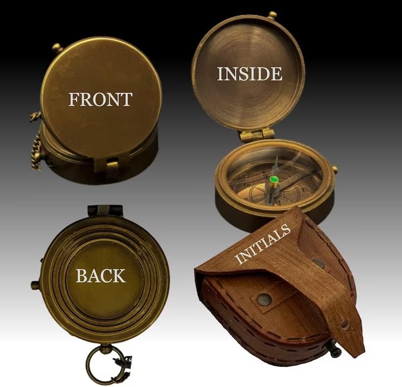 Personalized Engraved Working Compass with Custom Keepsake, Gifts for Dad, Baptism Gift, Birthday Gift, to My Son Gift, Graduation Gifts