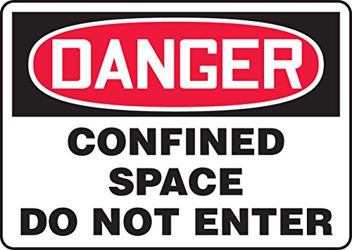 Panneau danger espace confiné signalisation de sécurité 14x20 pouces