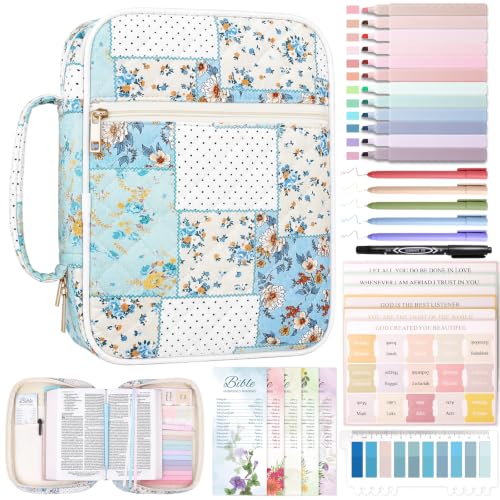 XKDOUS Bible Cover for Women Bible Bag Kit Church Book Holder Carrying Case