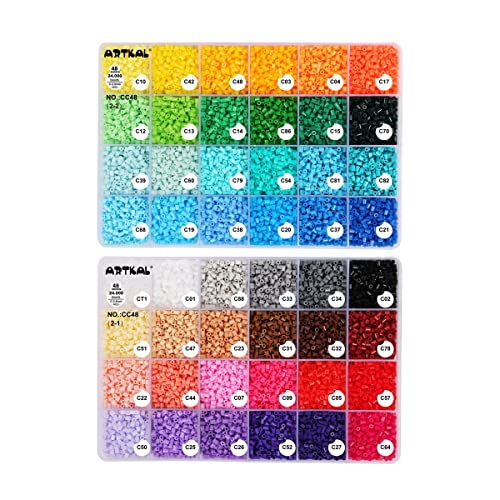 Artkal Mini Fuse Beads 24,000Pcs 48 Colors Iron Beads 2.6Mm Melty Beads Assorted 2 Boxes #TOP6