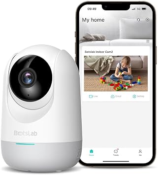 Botslab C211 2K Pro WiFi 360° Akıllı Güvenlik Kamerası İç Mekan IP Kamera Bebek Monitörü Evcil Hayvan Kamerası Hareket Algılama İnsan Takibi İki Yönlü Ses Gece Görüşü