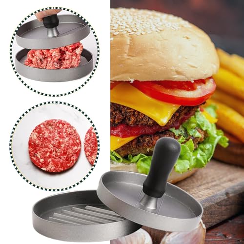 ZASHMART Burger Press with 100 Wax Papers, Non Sticker Smash Burger Press Made 0f Aluminum, Multipurpose Burger Smasher, Hamburger Press, Steak Press, Meat Press, Patty Smasher, Grill Press. - 3
