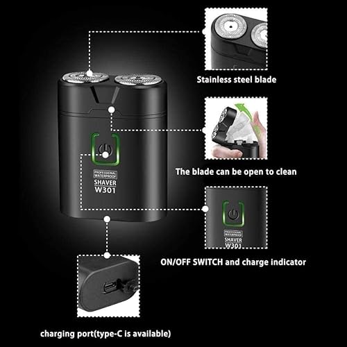 Miniatura 6 de Maquinilla de afeitar eléctrica para hombres, maquinillas de afeitar para hombres mojadas y secas, sin dolor, maquinillas de afeitar eléctricas