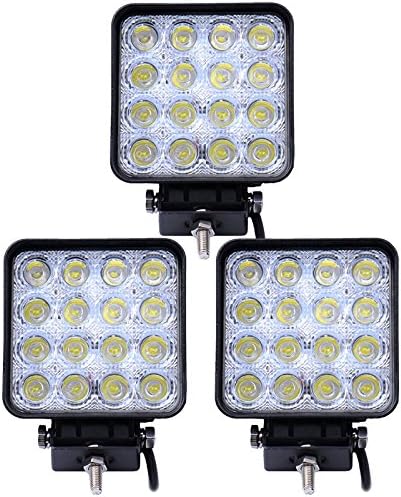 3X 48W Black Spot LED Off Road Square Work Light Lamp 12V 24V SUV ATV Car Truck [Energy Class A+++]
