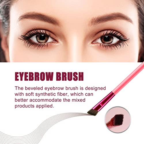 4D Hair Stroke Brow Stamp Brush, Eyebrow Hair Stroke Brush, Multi-Function Eyebrow Brush Ultra-Thin Angled Realistic Eyebrow Brush & Eyebrow Cream Makeup Brush Set (Dark Brown) #TOP5
