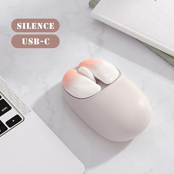 Pembe Kablosuz Fare Ergonomik, Sessizlik Çıkarılabilir Düğmeler, Sol/Sağ Küçük Eller için Şarj Edilebilir Sevimli USB C Tasarım, Dizüstü Bilgisayarlar Mobil ile Uyumlu