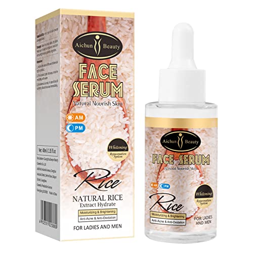 Aichun Beauty Face Serum Natural Rice Extract Hydrate Moisturizing Anti-Acne Anti-Oxidation Refine Wrinkles 40Ml/1.35Fl.oz #TOP8
