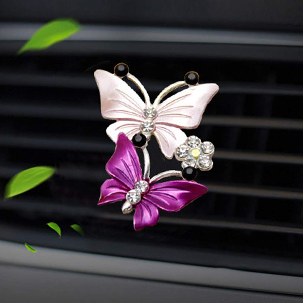3 Pezzi Deodoranti Per Auto A Farfalla Rosa - Clip Per Bocchetta Ventilazione, Diffusore Lunga Durata - 4