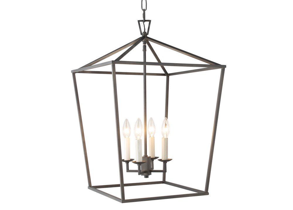 Darlana Openwork Lantern Pendant Stairway Entry Kitchen Hall Foyer Fixture Chandelier (Aged Iron)