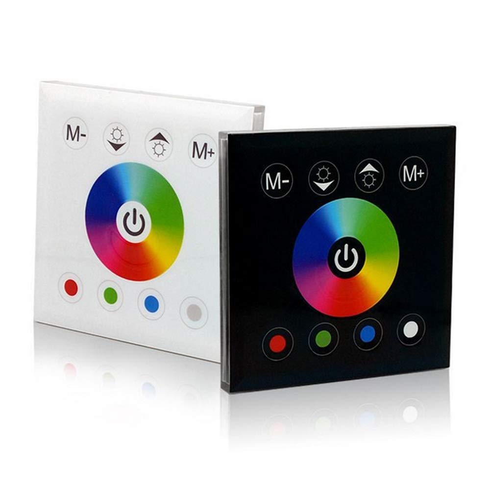 DC12V-24V RGBW Wall Mounted Touch Panel Controller Glass Panel Dimmer Switch Controller for LED RGB Strips Lamp (Farbe : White Shell)