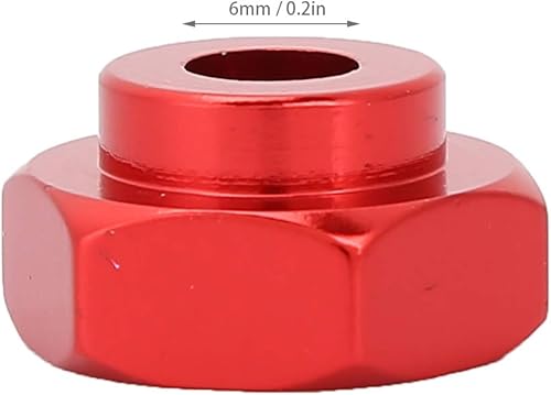 Miniatura 5 de Dilwe 4PCS Metal RC Wheel Hex Hubs 0.472 in a 0.669 in Adaptador para HSP 110 Vehículo de Carretera Eléctrico Camión (Rojo)