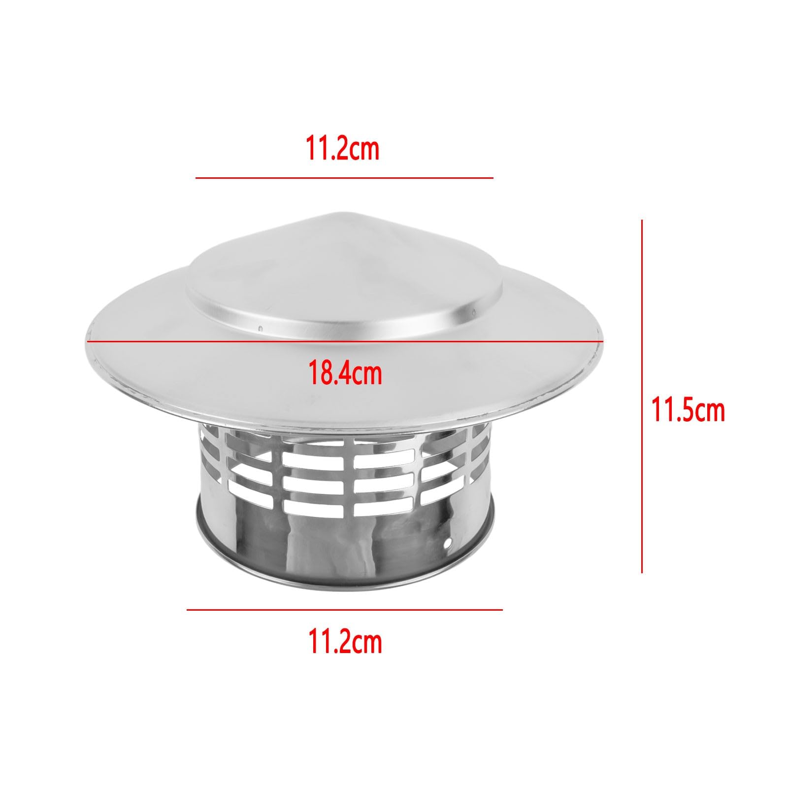 Stal nierdzewna Nasada kominowa do Zewnętrzny Ściana Fresh Powietrze Wylot, Dach Rura Wyciąg Osłona, 110mm 160mm Wentylacja Kanał Osłona, Kompatybilna z Wyciąg Systemy, 304 Materiał, Pogoda Re