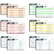 6 Pcs Medical Spanish to English Nurse Badge Reference Cards for Healthcare Professionals English to Spanish Flashcards for Effective Patient Communication Nurse Accessories