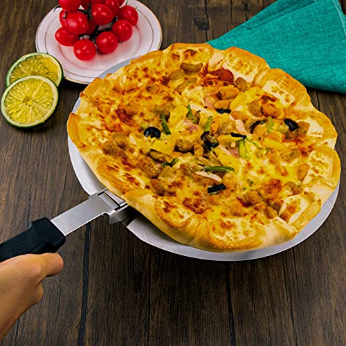 Roponan Pizza Peel, Round Pizza Paddle, Stainless Steel Pizza Spatula with Foldable Handle for Baking Homemade Pizza and Bread