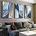 Abstract Blue Canvas Wall Art Neutral Prints for Living Room Bedroom Office Navy Texture Artwork Pictures Home Decor Blue Gold White Canvas Art Painting Navy Abstract Painting 16x24inx3pcs No Frame