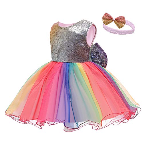 LZH Babymeisjesjurk, feestjurk, kinderen, bloemenjurk, strik, kinderjurk, tutu, bloem, verjaardagsfeest, bruidsjurk met… - Image 4