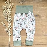  Baby Hose Mädchen - Sommerrose (Hellkhaki) Baby Mädchen Hose, Mitwachshose