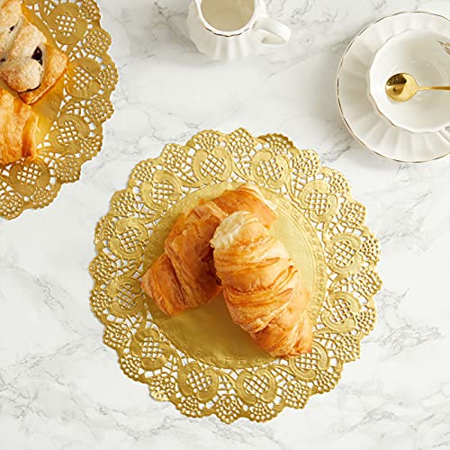 60 Pack Round Gold Paper Doilies, Lace Placemats For Cakes, Desserts, And Baked Treats (12 Inches) #TOP1