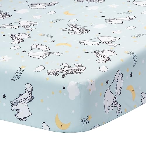 Image of Bedtime Originals Starlight Pooh 3-Piece Crib Bedding Set - Blue, Animals