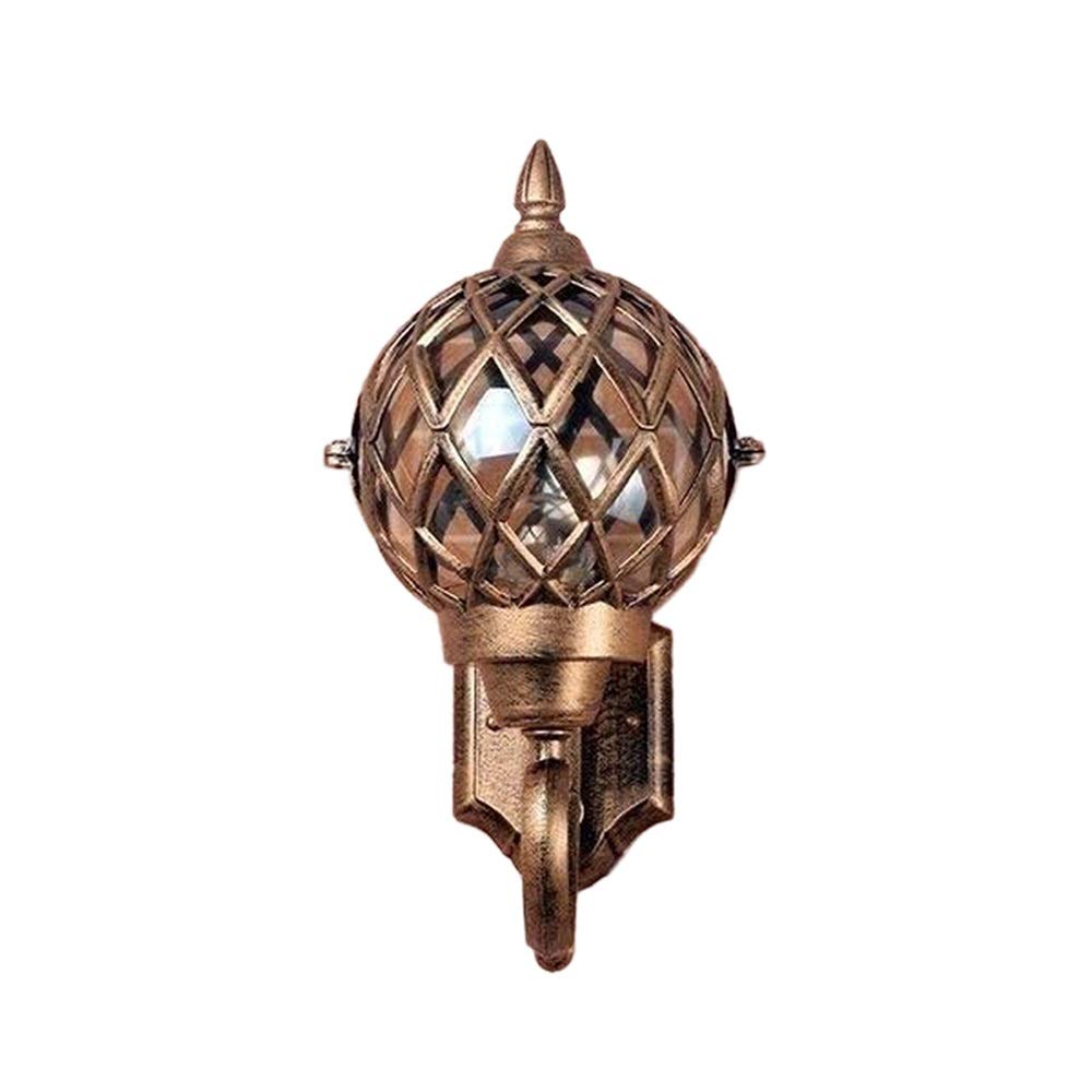 Olskfuh Light Wall Lamp, Wall Lamp Outdoor Wall Brass Color Rustic Waterproof Wall Sconce Glass Lantern With E27 Source Fitting Bedside Bedroom Living Room Corridor Aisle D,